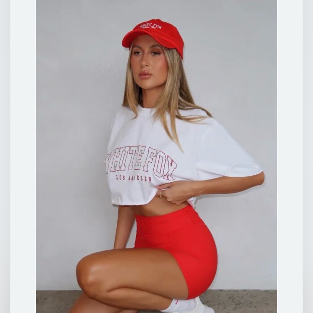 White Fox Cropped Tee